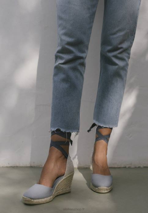femmes gris P64N437 Alohas clara by day - espadrilles en toile grise