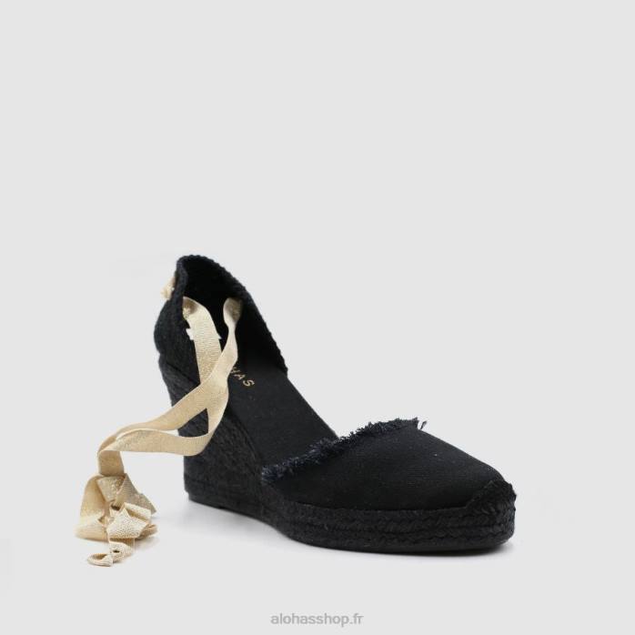 femmes noir P64N435 Alohas clara by night - espadrilles en toile noire