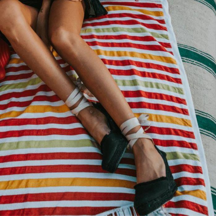 femmes noir P64N435 Alohas clara by night - espadrilles en toile noire