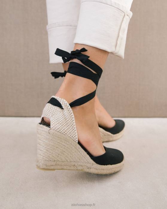femmes noir P64N438 Alohas clara by day - espadrilles en toile noire
