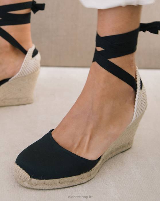 femmes noir P64N438 Alohas clara by day - espadrilles en toile noire