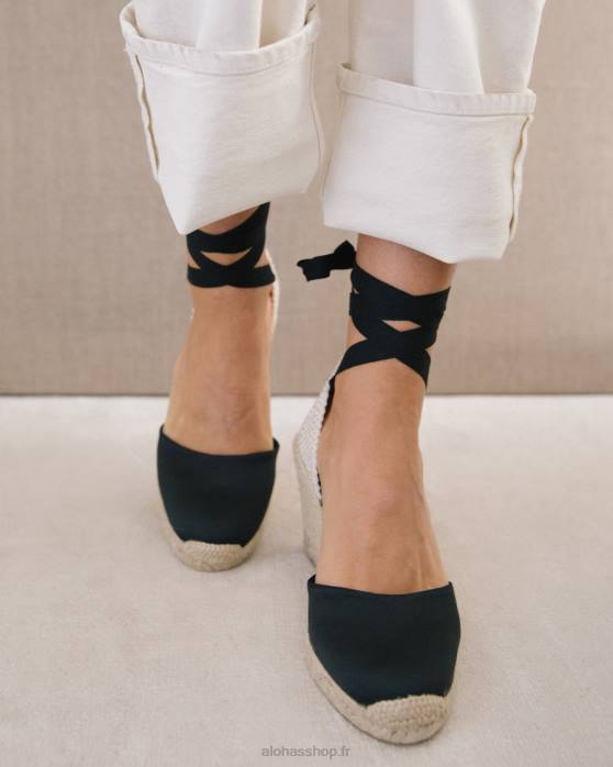 femmes noir P64N438 Alohas clara by day - espadrilles en toile noire