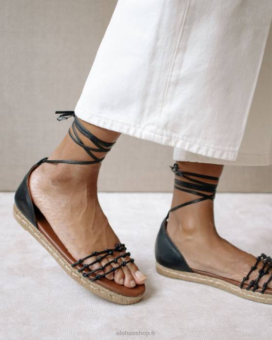 femmes noir P64N506 Alohas vagabond - espadrilles en cuir noir