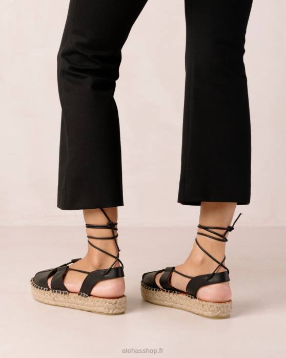 femmes noir P64N594 Alohas racines - espadrilles noires