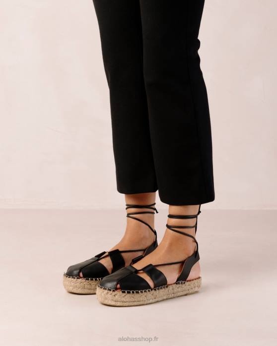 femmes noir P64N594 Alohas racines - espadrilles noires