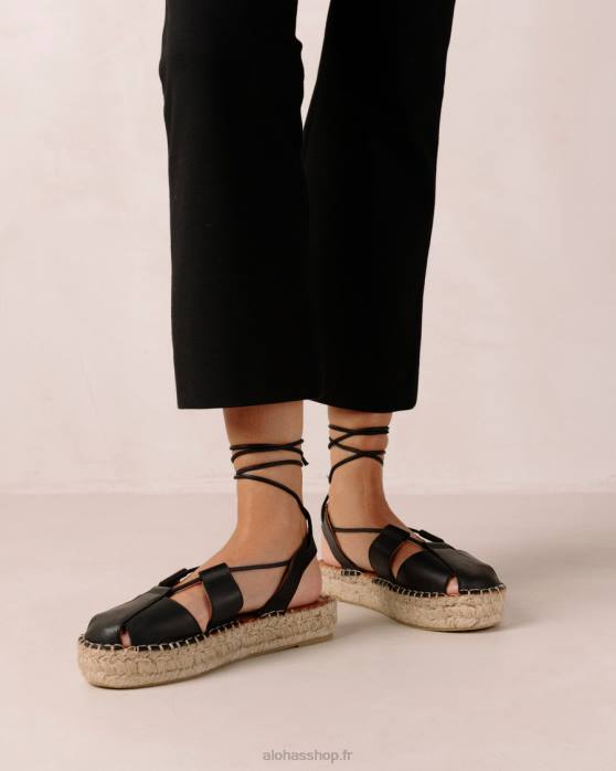 femmes noir P64N594 Alohas racines - espadrilles noires