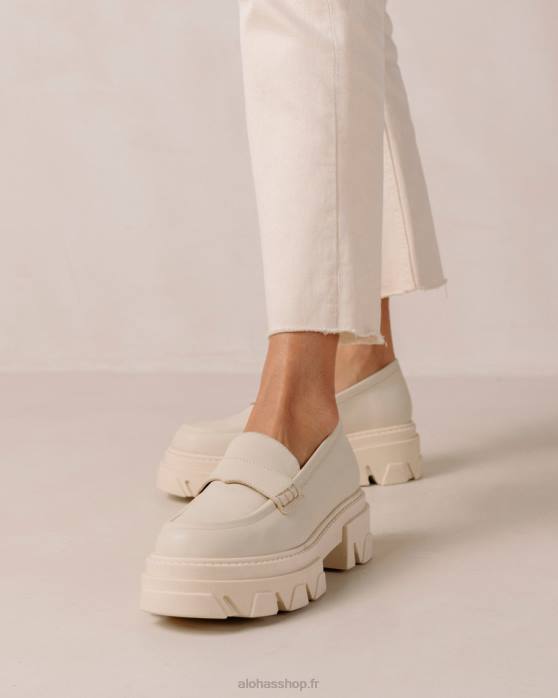 femmes Ivoire P64N25 Alohas trailblazer - mocassins en cuir crème