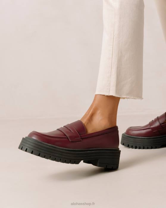 femmes betterave P64N140 Alohas mask - mocassins en cuir vegan violet