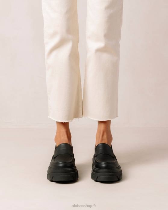 femmes maïs noir P64N24 Alohas trailblazer corn - mocassins en cuir vegan noir