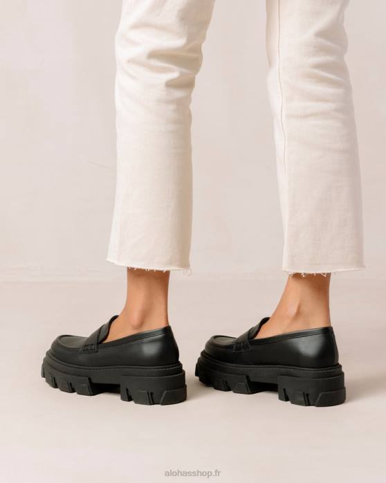 femmes maïs noir P64N24 Alohas trailblazer corn - mocassins en cuir vegan noir