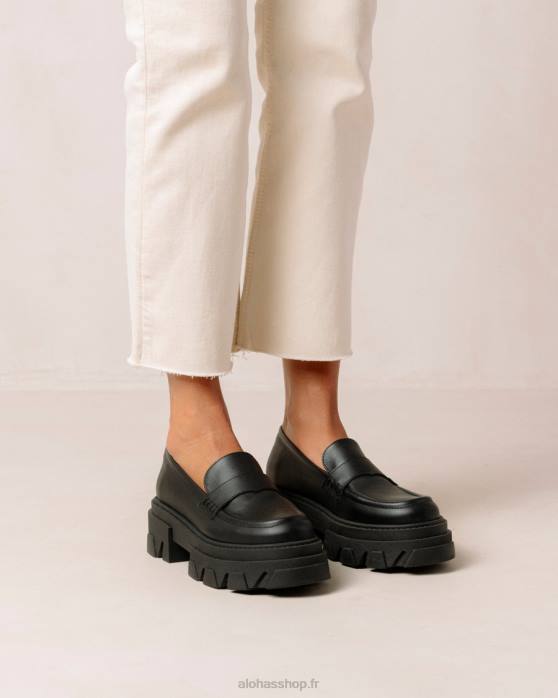 femmes maïs noir P64N24 Alohas trailblazer corn - mocassins en cuir vegan noir