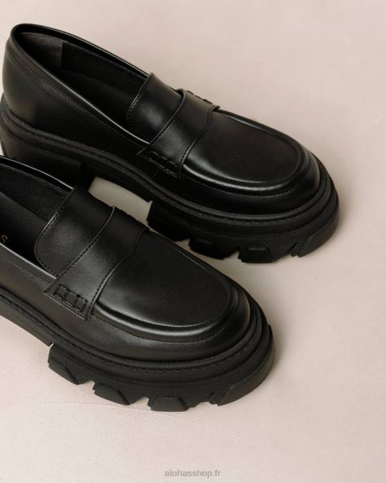 femmes maïs noir P64N24 Alohas trailblazer corn - mocassins en cuir vegan noir