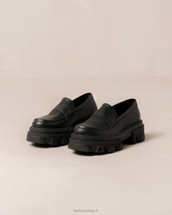 femmes maïs noir P64N24 Alohas trailblazer corn - mocassins en cuir vegan noir