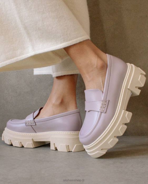 femmes mauve P64N32 Alohas trailblazer - mocassins en cuir violet