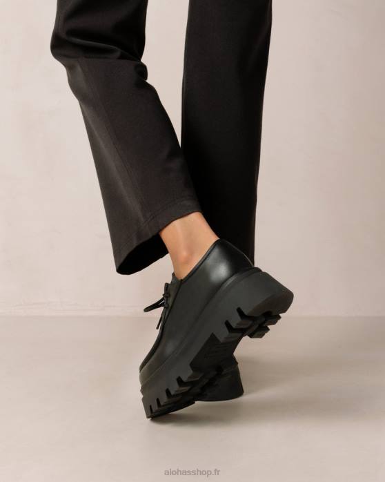 femmes noir P64N154 Alohas tycoon - mocassins en cuir noir
