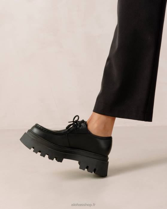 femmes noir P64N154 Alohas tycoon - mocassins en cuir noir