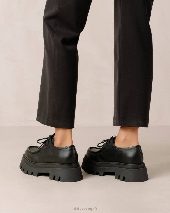 femmes noir P64N154 Alohas tycoon - mocassins en cuir noir