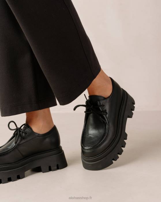 femmes noir P64N154 Alohas tycoon - mocassins en cuir noir