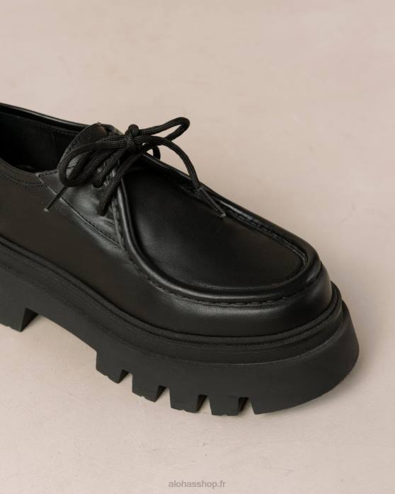 femmes noir P64N154 Alohas tycoon - mocassins en cuir noir