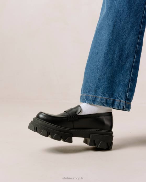 femmes noir P64N28 Alohas trailblazer - mocassins en cuir noir