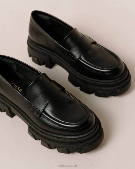 femmes noir P64N28 Alohas trailblazer - mocassins en cuir noir