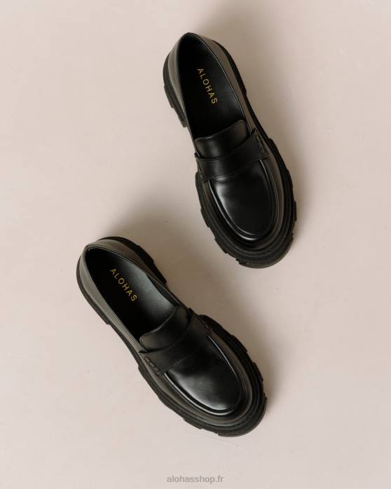 femmes noir P64N28 Alohas trailblazer - mocassins en cuir noir