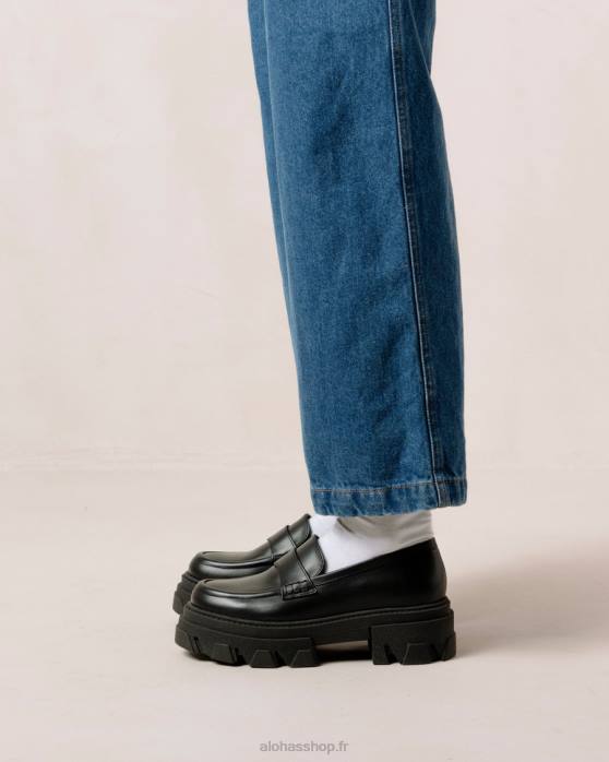 femmes noir P64N28 Alohas trailblazer - mocassins en cuir noir