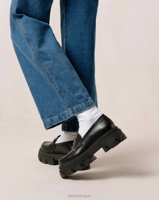 femmes noir P64N28 Alohas trailblazer - mocassins en cuir noir