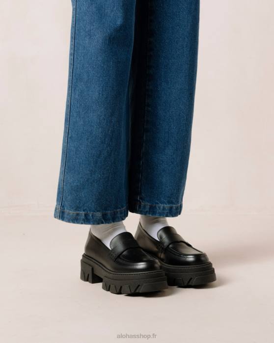 femmes noir P64N28 Alohas trailblazer - mocassins en cuir noir