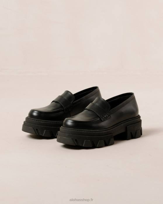 femmes noir P64N28 Alohas trailblazer - mocassins en cuir noir