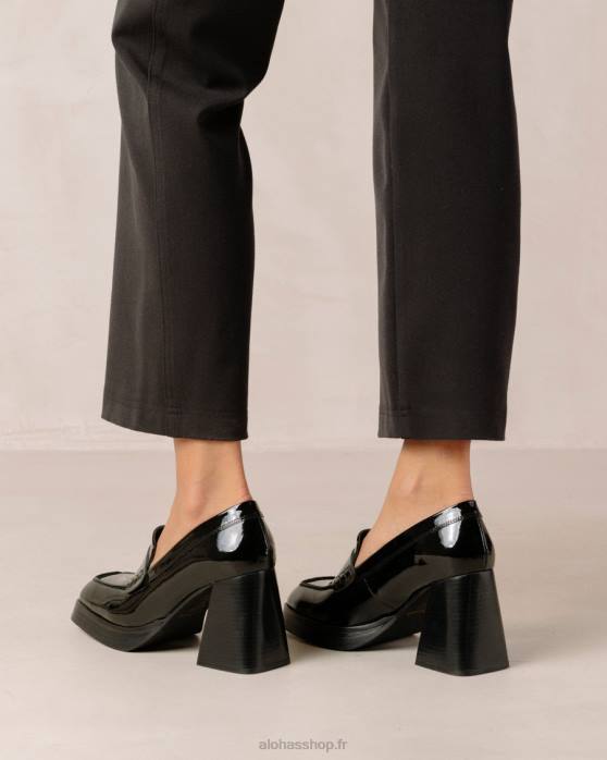 femmes noir P64N396 Alohas take off - mocassins en cuir noir