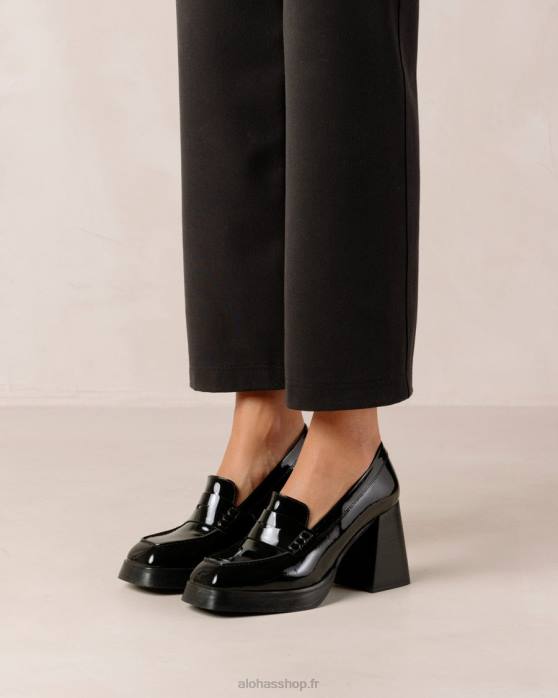 femmes noir P64N396 Alohas take off - mocassins en cuir noir