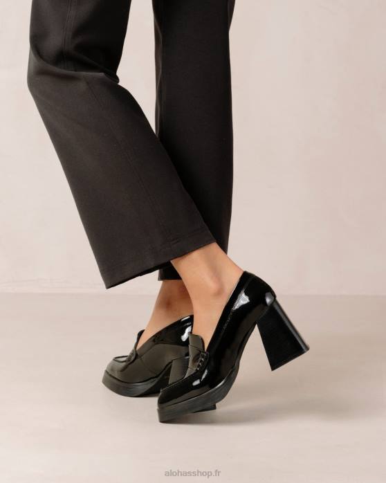 femmes noir P64N396 Alohas take off - mocassins en cuir noir