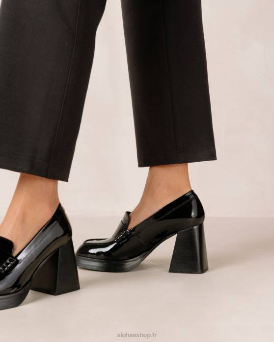 femmes noir P64N396 Alohas take off - mocassins en cuir noir