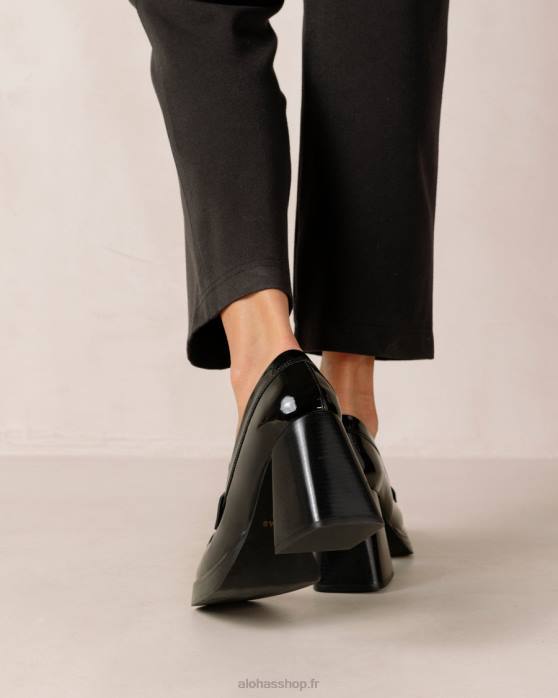 femmes noir P64N396 Alohas take off - mocassins en cuir noir