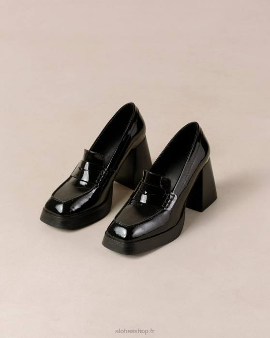 femmes noir P64N396 Alohas take off - mocassins en cuir noir
