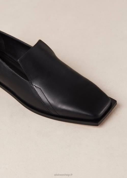 femmes noir P64N483 Alohas kaizen - mocassins en cuir noir