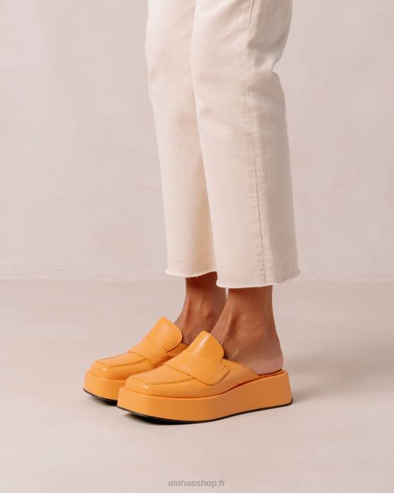 femmes orange épicée P64N314 Alohas tempera - mocassins en cuir vegan orange