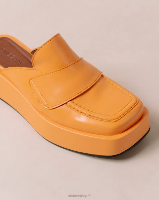 femmes orange épicée P64N314 Alohas tempera - mocassins en cuir vegan orange