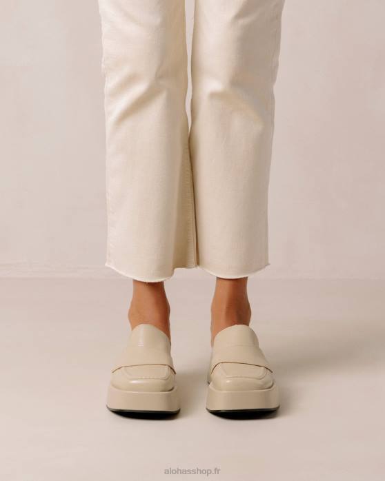 femmes tahini beige P64N312 Alohas tempera - mocassins en cuir vegan beige