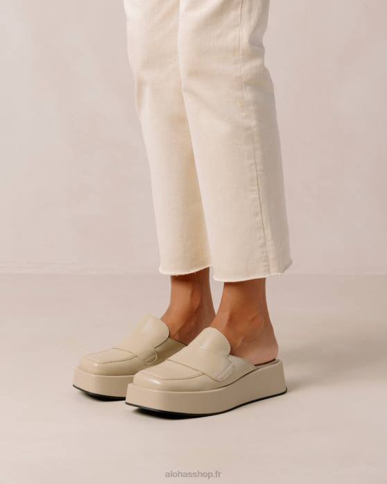femmes tahini beige P64N312 Alohas tempera - mocassins en cuir vegan beige