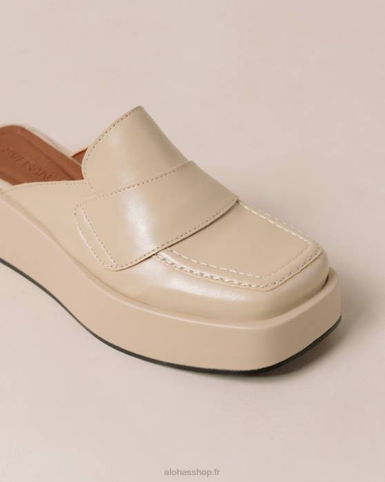 femmes tahini beige P64N312 Alohas tempera - mocassins en cuir vegan beige
