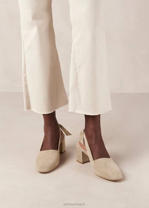 femmes beige P64N383 Alohas charlotte - escarpins en daim beige