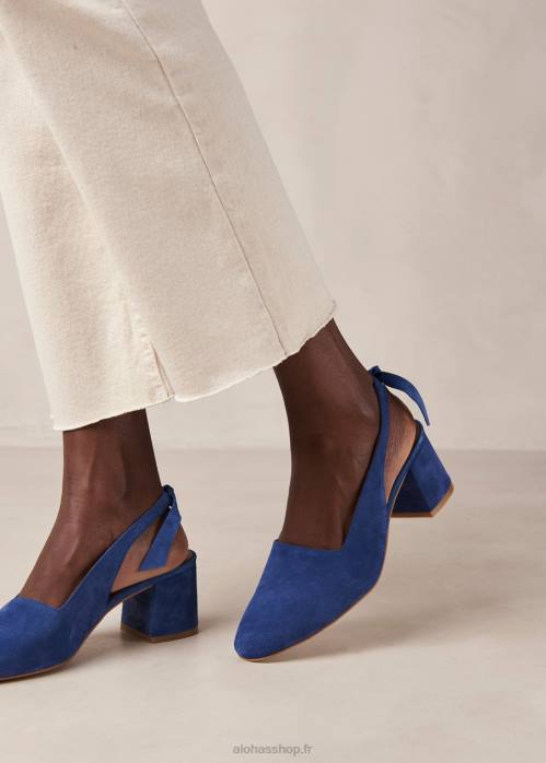 femmes bleu P64N384 Alohas charlotte - escarpins en daim bleu