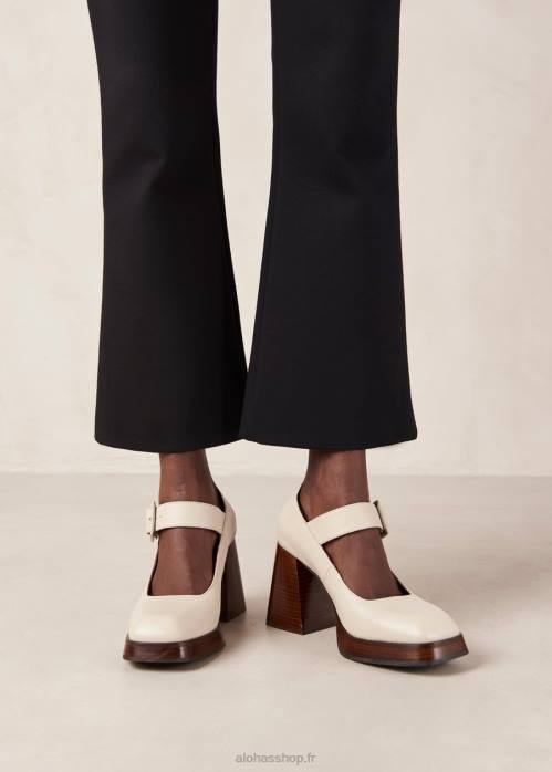 femmes crème P64N284 Alohas oregon - escarpins en cuir blanc