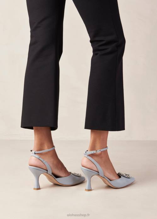 femmes cristal bleu bébé P64N84 Alohas cristal de cendrillon - escarpins en cuir bleu clair