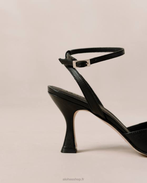 femmes ivoire noir P64N82 Alohas cendrillon - escarpins en cuir noir et blanc