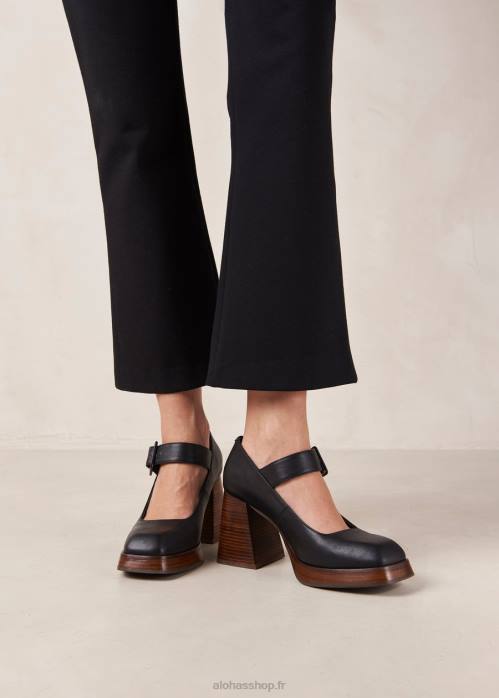 femmes noir P64N285 Alohas oregon - escarpins en cuir noir