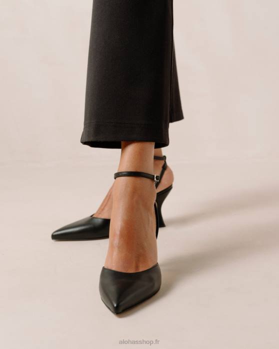 femmes noir P64N81 Alohas cendrillon - escarpins en cuir noir