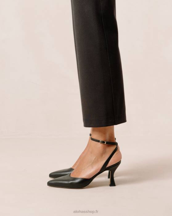 femmes noir P64N81 Alohas cendrillon - escarpins en cuir noir